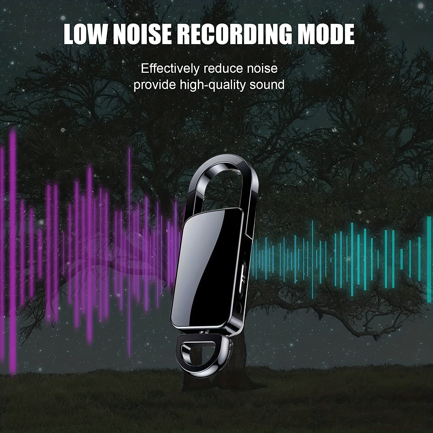 32GB Voice Recorder Keychain for Lectures Meetings Interviews Rechargeable Lithium Battery