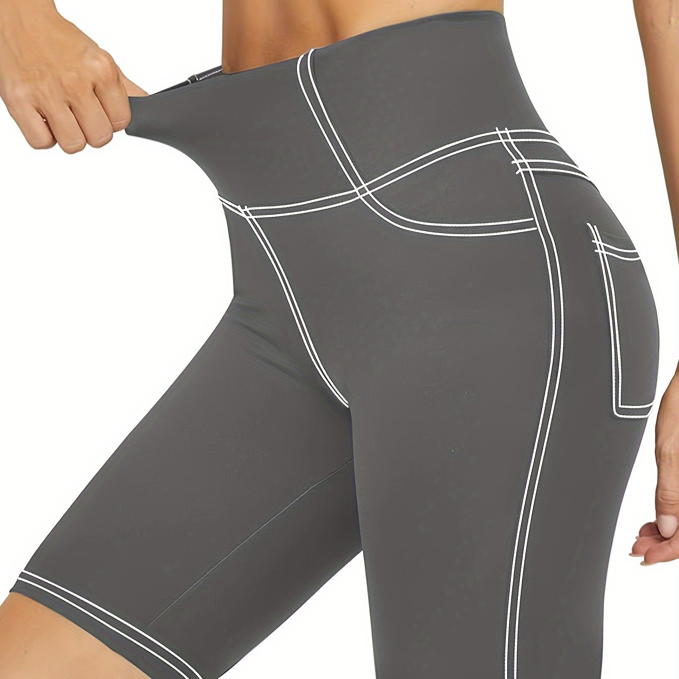 Plus Size Women's Denim Shorts High-Waisted Summer Casual Navy Blue