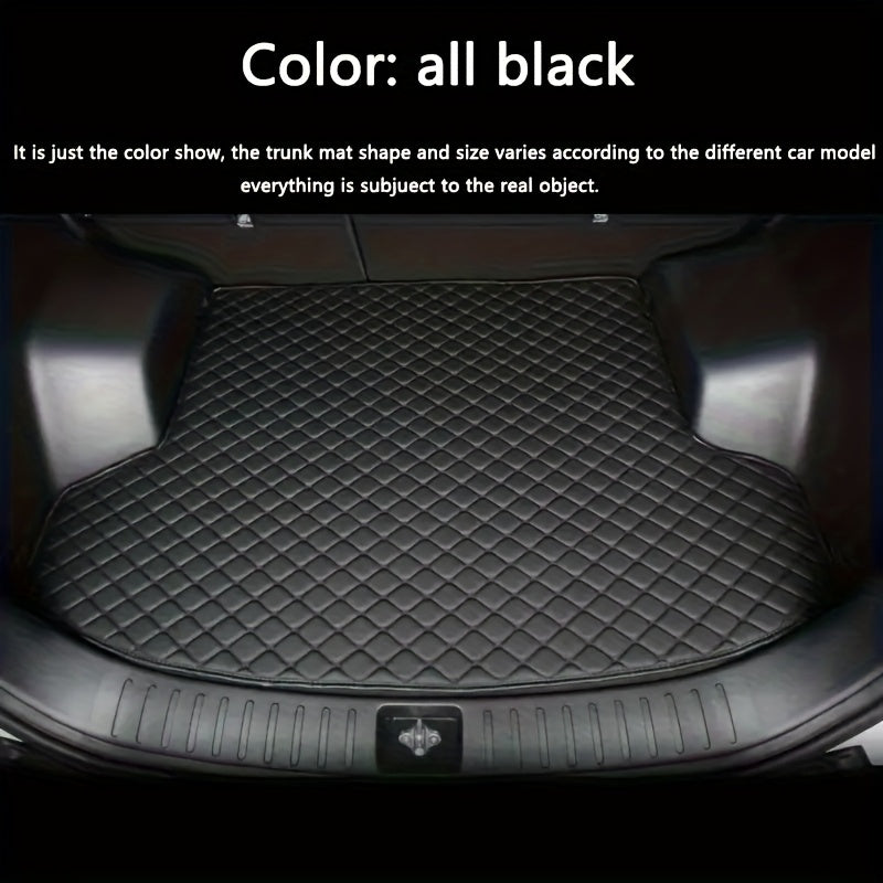 Premium Faux Leather Car Floor Mats All-Weather Scratch-Resistant with Red Stitching