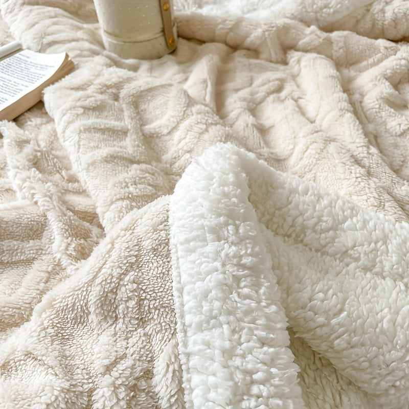 Double-Sided Velvet Blanket for Warmth and Comfort Sofa Bed Camping Travel