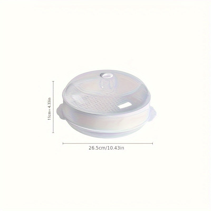 Keng Ko'p Qavatli Mikrotolqinli Pishirgich Splash Guard bilan - Guruch, Bulochka va Dumplinglarni Pishirish uchun Ideal - Mustahkam Plastik Qurilish, Quvnoq Tez Qizdirish