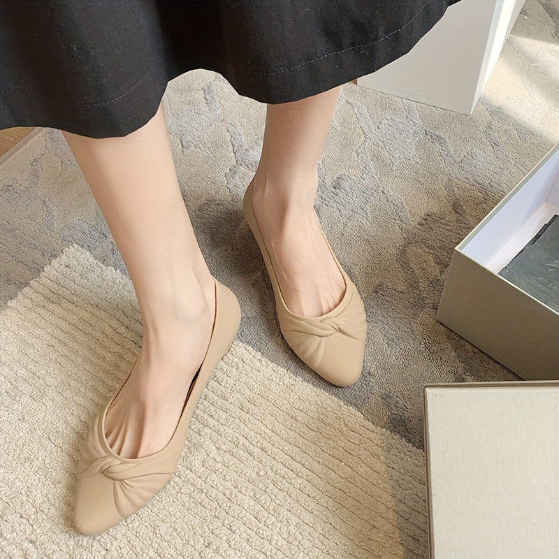 Women's Pointed Toe Flats Black Slip-On Casual Work Shoes