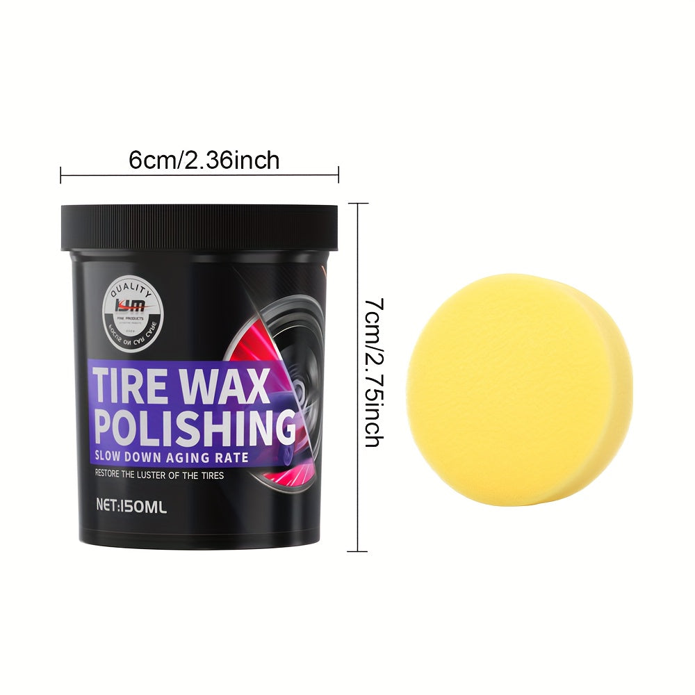 150ml Black Tire Wax Polish for Car Wheels Rubber Plastic Shine Protection