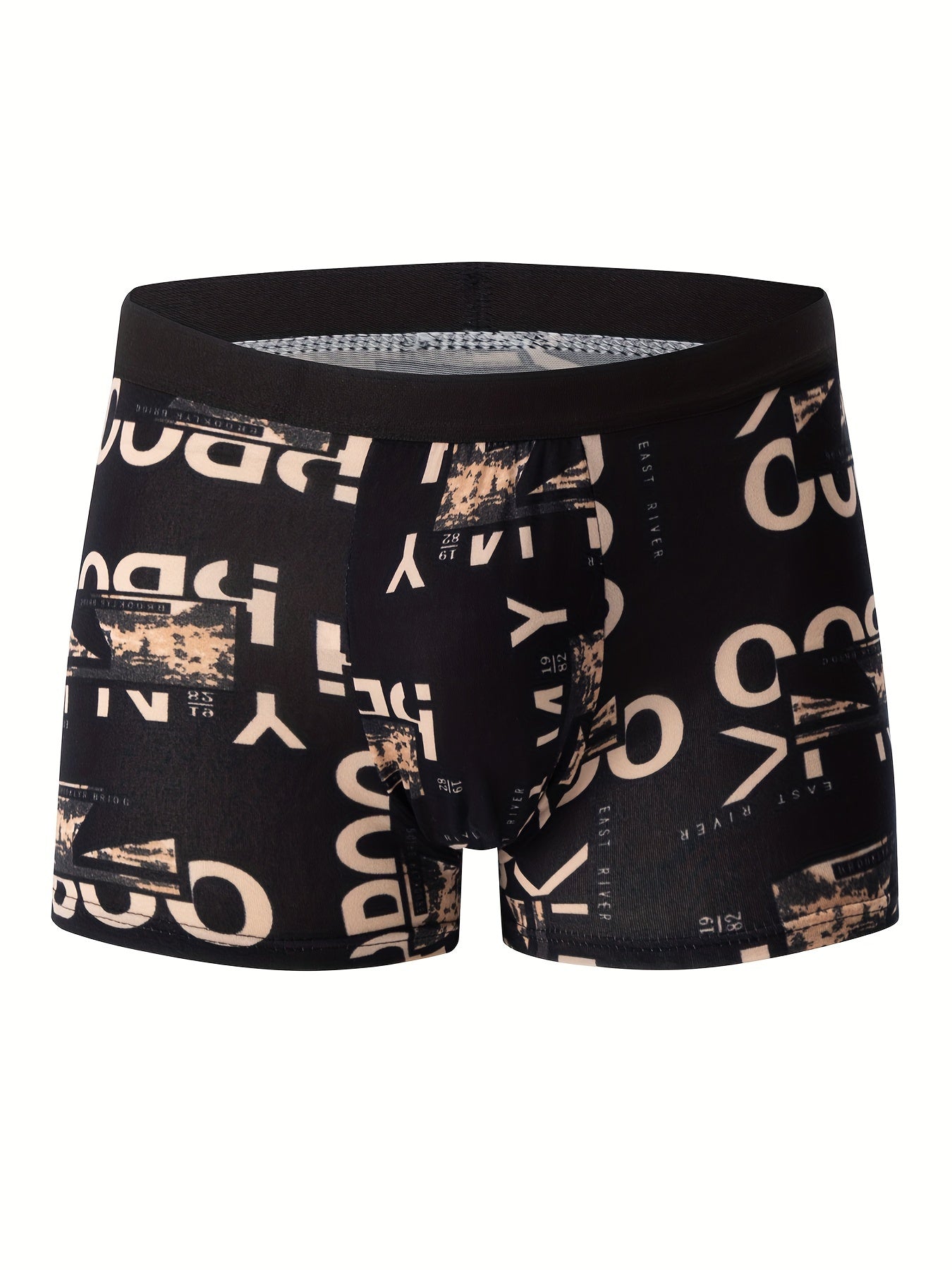 Men's Boxer Briefs 6-Pack with Contrast Letter Print Polyester Elastane Comfortable Daily Wear