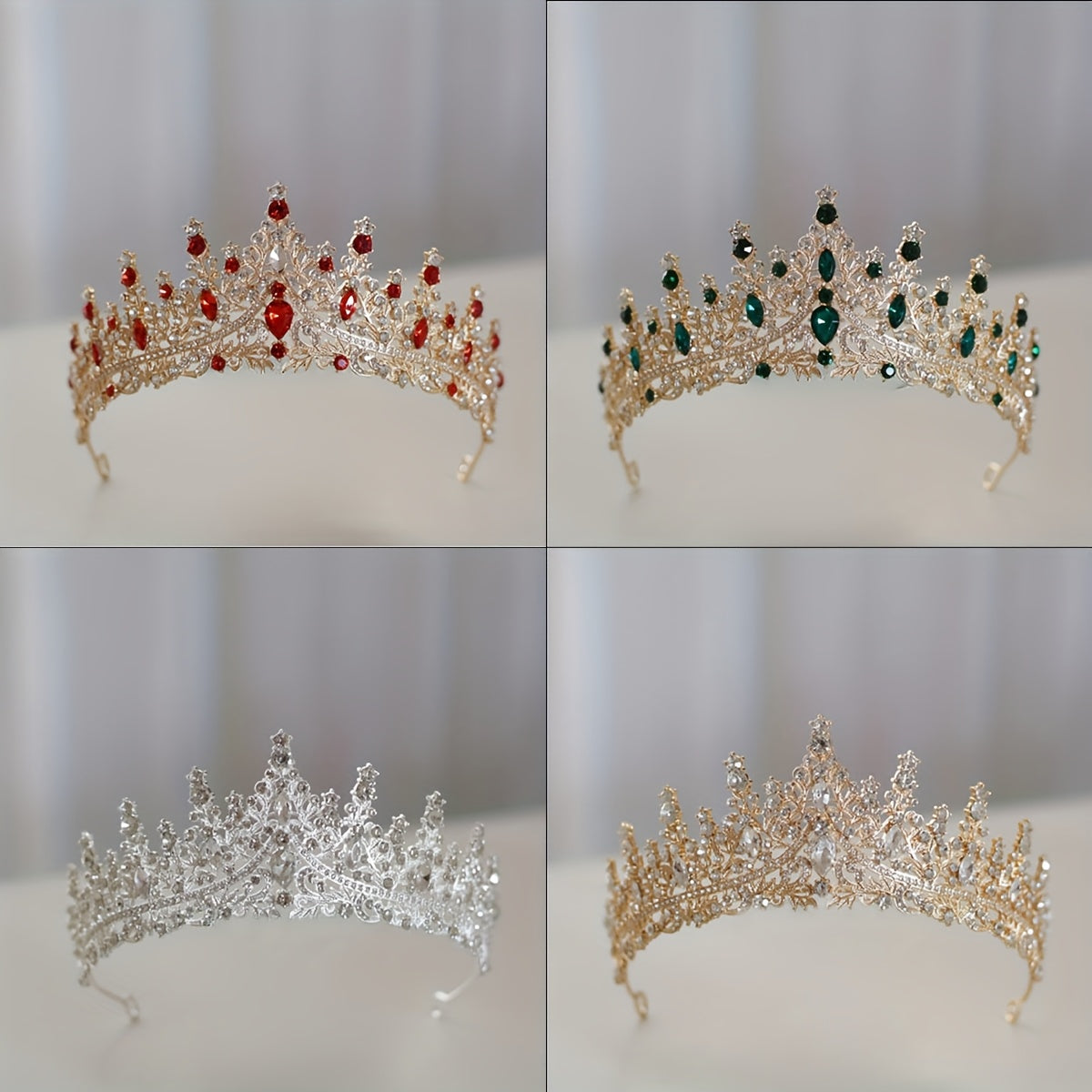 Corona de novia con cristales brillantes para bodas y celebraciones