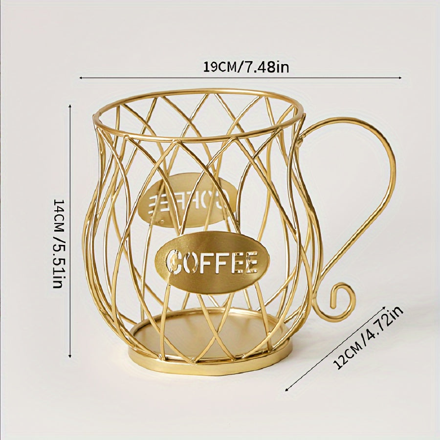 Gold Teapot Rack for Kitchen or Coffee Shop Display Storage Organizer