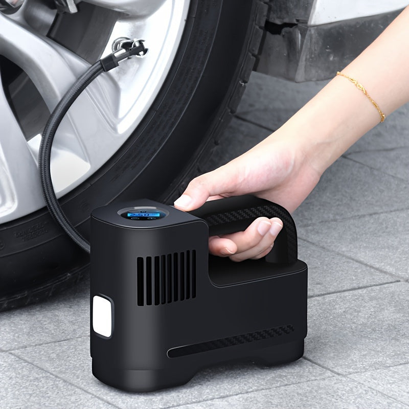 Digital Tire Inflator for Cars and Motorcycles with LED Lights and Car Plug