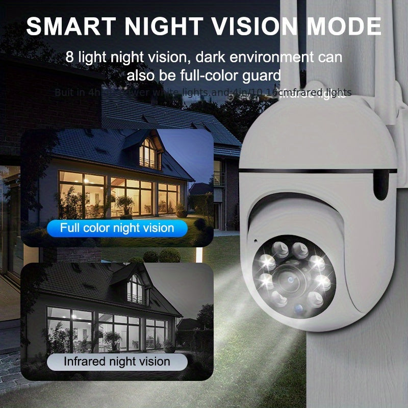 1080P HD WiFi Внутренняя камера безопасности с ночным видением, обнаружение человека и питомца, сигнал тревоги при движении, двустороннее аудио