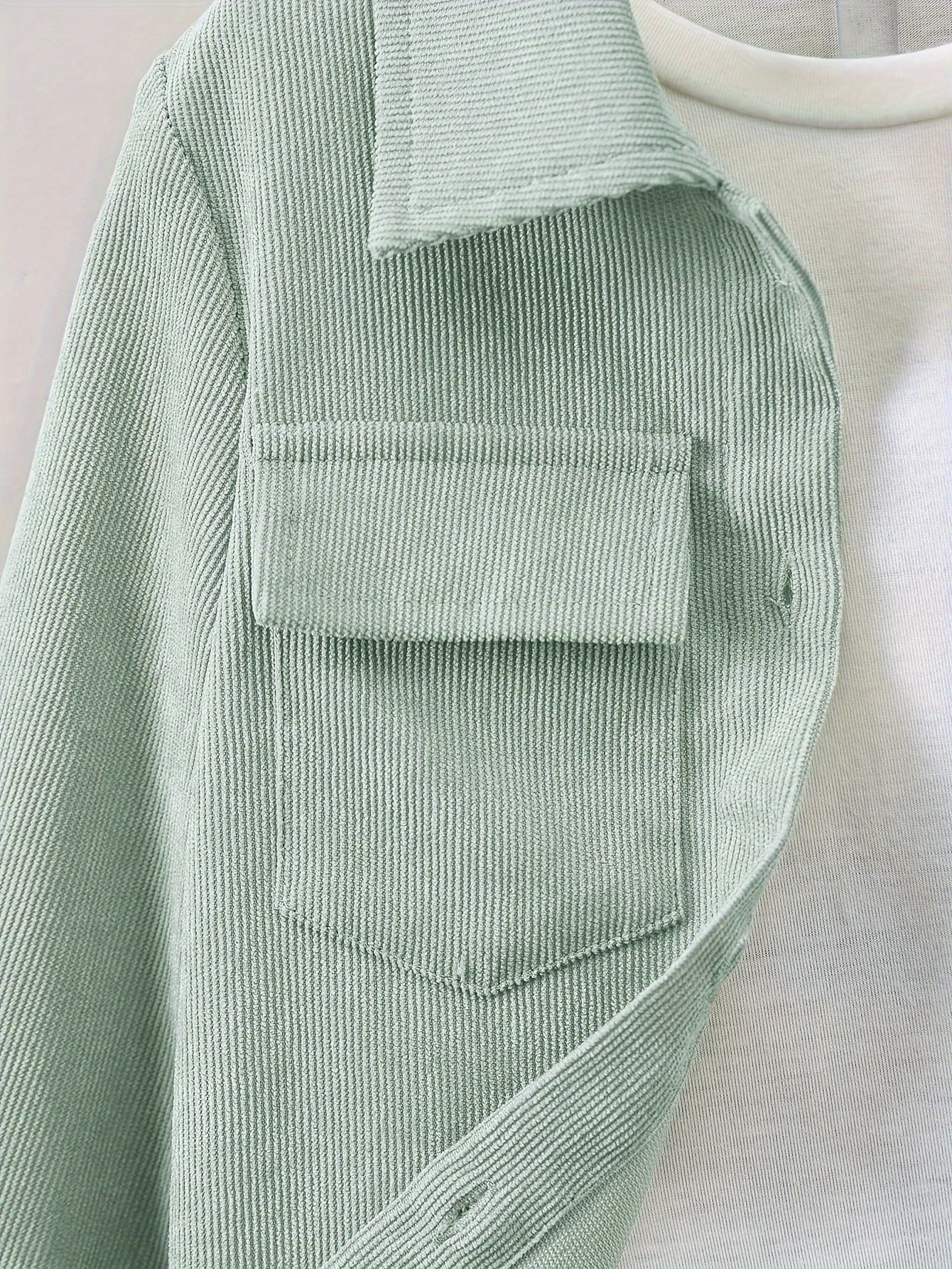 Boys' Casual Corduroy Co-Ord Set with Long Sleeve Shirt and Jogger Pants for Spring and Fall