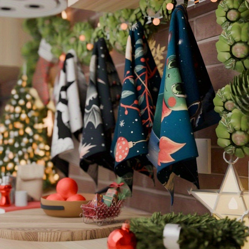 4 dona qorqiz, qor to'pi, Rojdestvo kiyik, iliq qish kiyigi, elka va Rojdestvo daraxti har biri 45.72 ga 66.04 sm o'lchamda. APYTN.