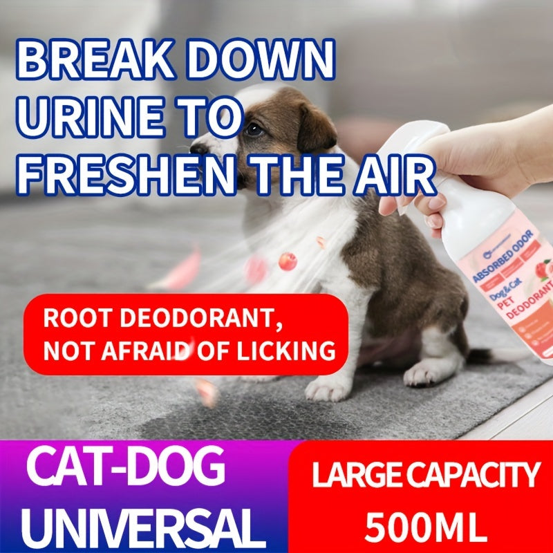 500ml Pet Odor Eliminator Spray All-Natural Deodorizer for Dog Cat Urine Feces Indoor Use