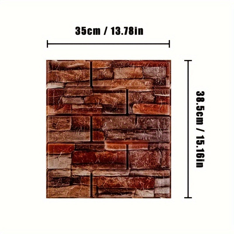3D Wall Stickers Pack of 20-50 Self-Adhesive Brick Pattern Wall Covering Moisture-Proof Decorative