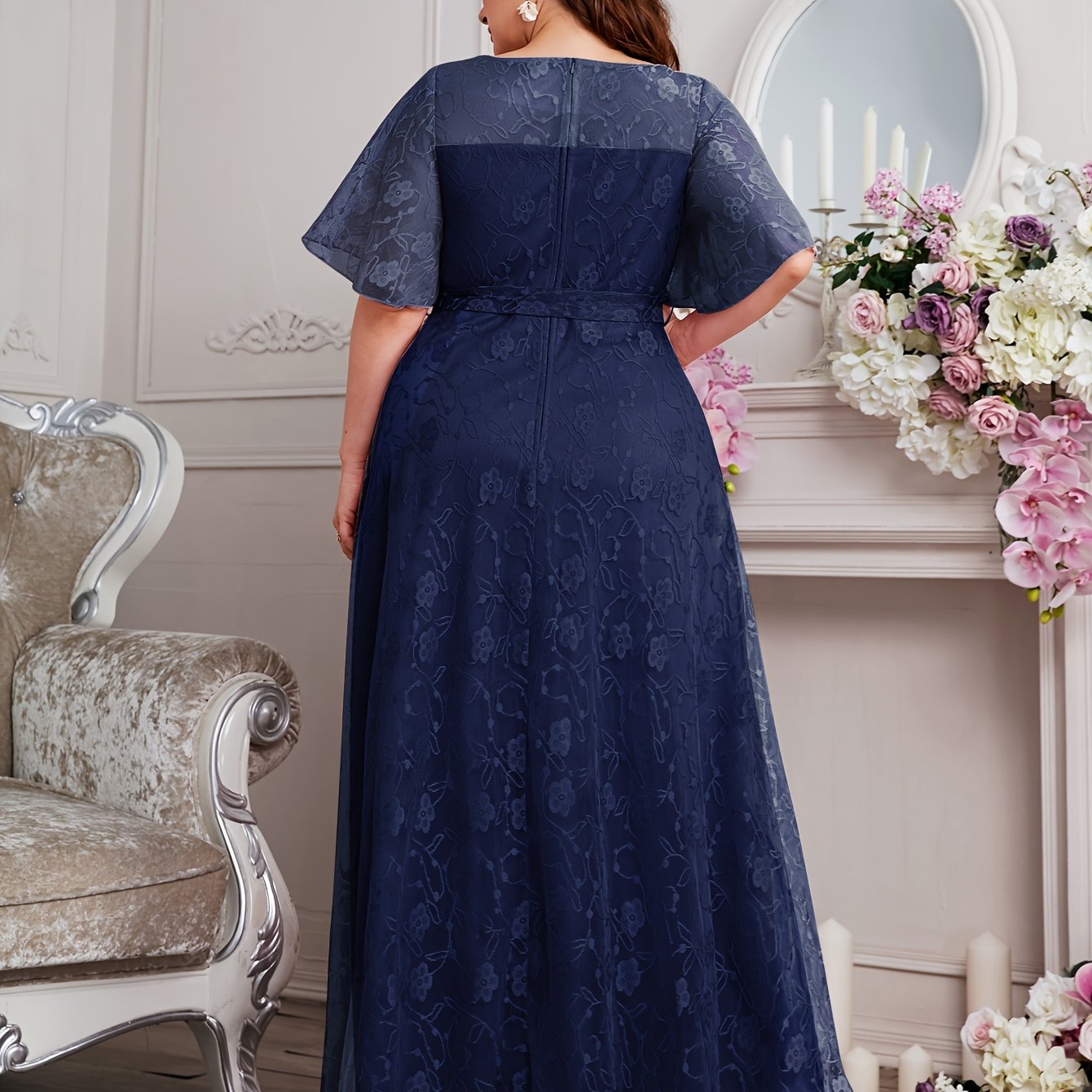 Plus Size Summer High-Waisted Lace Skirt for Women All-Season Elegant Long Length