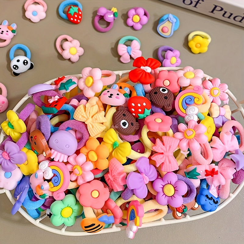 Bolalar uchun soch halqalarining to'plami 50/80/120 turli xil plastik soch aksessuarlari bolalar uchun