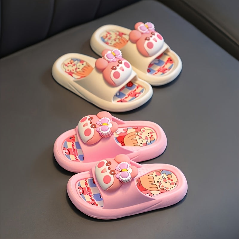 Bolalar uchun quyon naqshli ichki va tashqi foydalanish uchun slipga qarshi, tez quriydigan, nafas oladigan bolalar uchun maktab va uyning ichki poyabzali