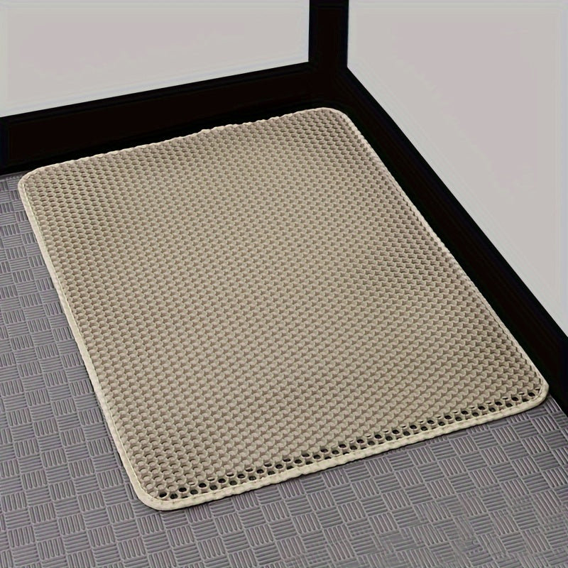 Large Double-Layer Cat Litter Mat Leakproof Spill-Resistant EVA Extra Large