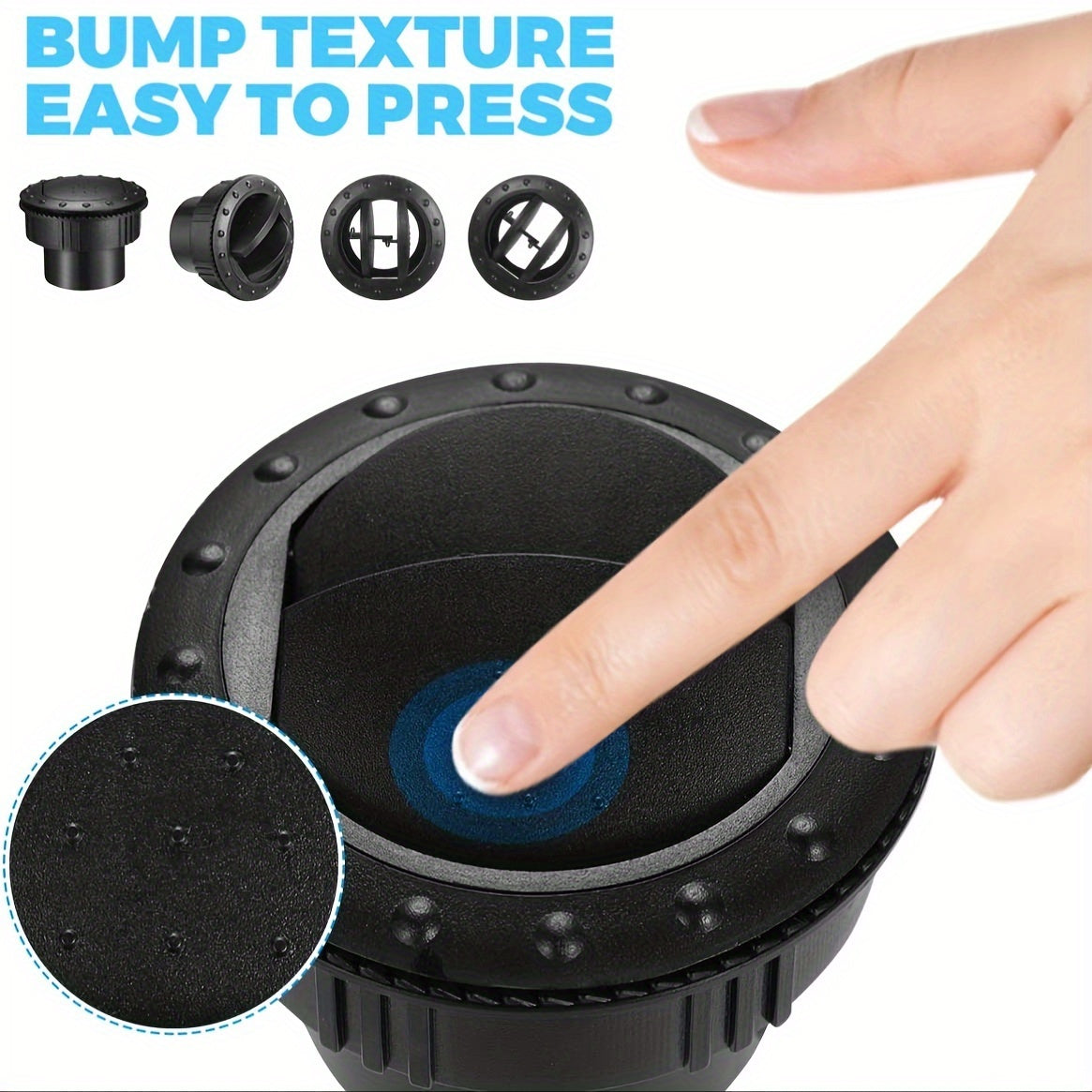 60mm Black Gray Round Car Ventilation Outlet ABS Plastic for RV ATV Bus Electric Vehicle