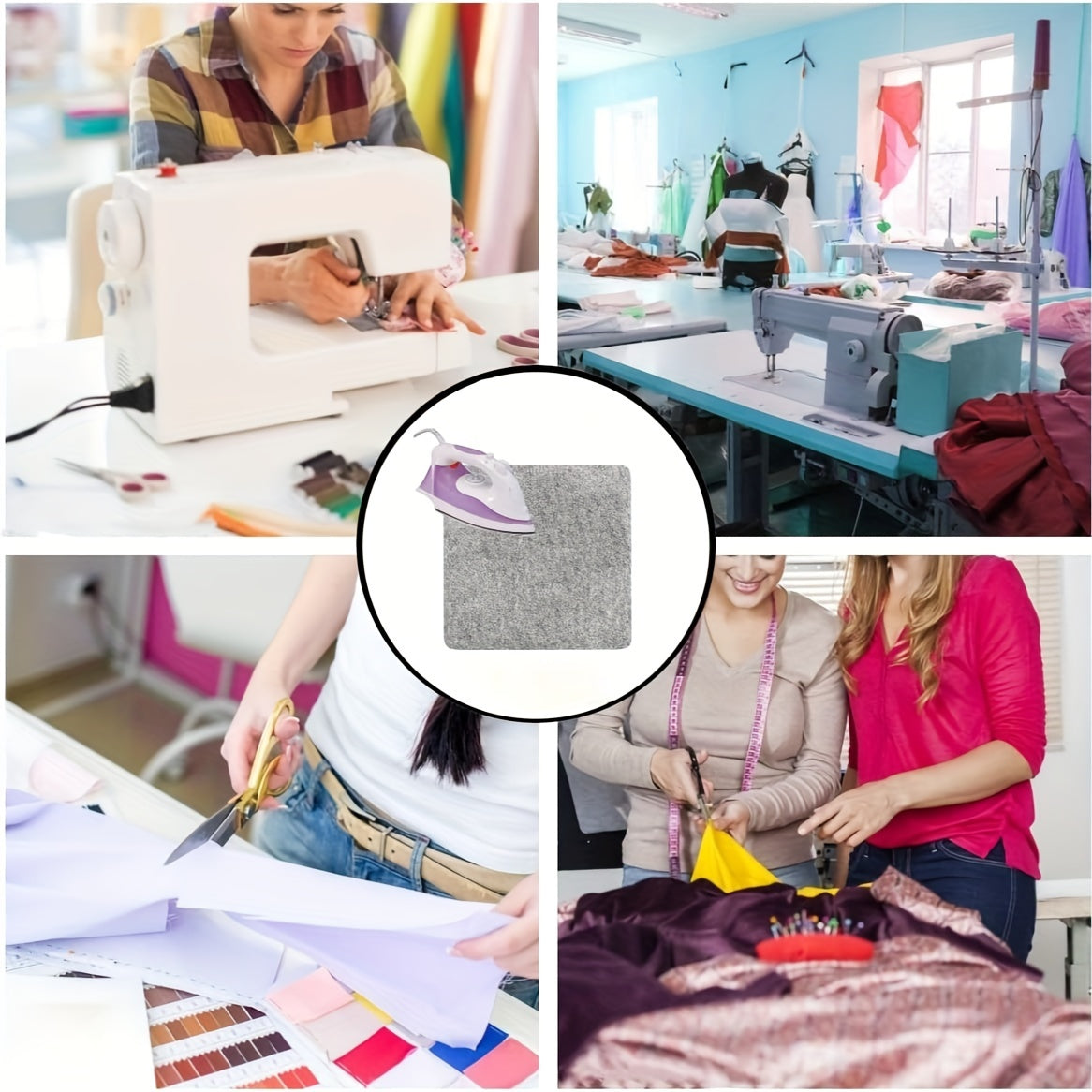 Alfombrilla de fieltro de lana para planchar, sin electricidad, para mesa, plancha para costura y manualidades