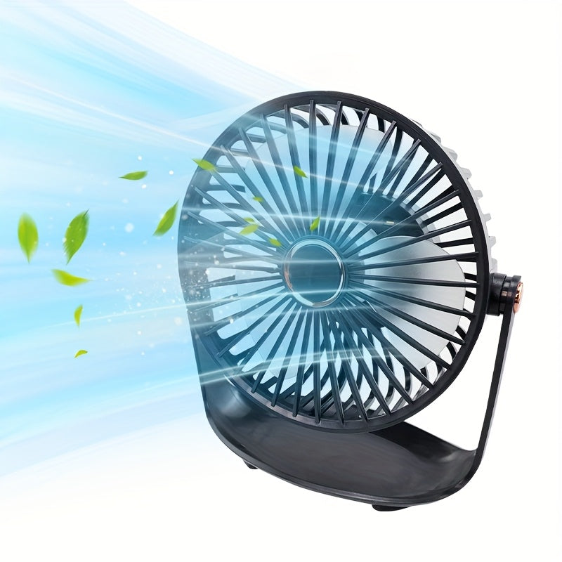 Mini Portable Desktop Fan 5-Speed USB Cooling Fan with Digital Display and Hanging Option