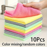 Pack of 5/10 Microfiber Kitchen Towels Absorbent Reusable Cleaning Cloths
