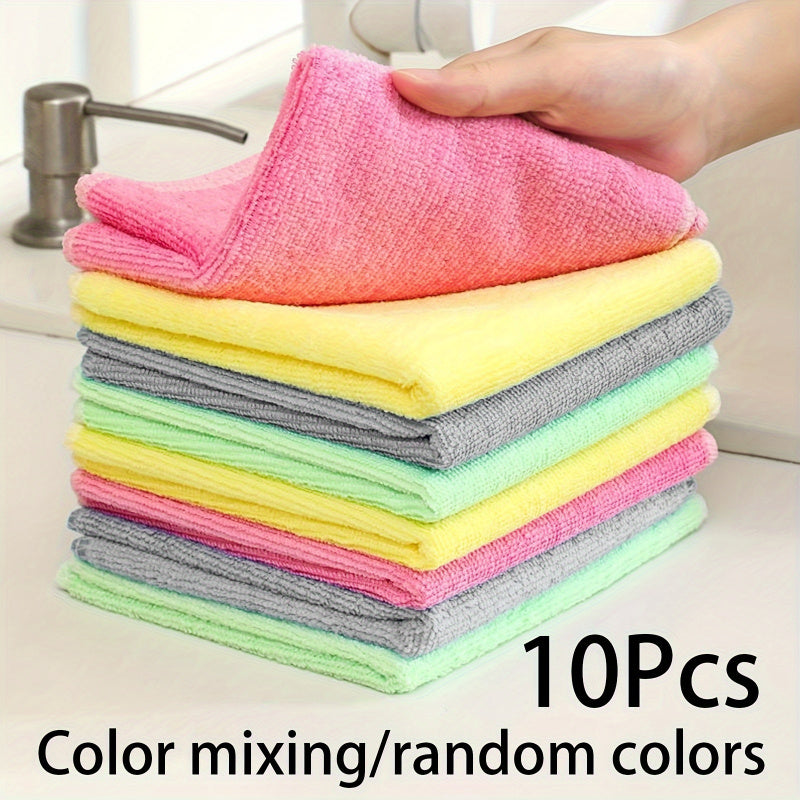 Pack of 5/10 Microfiber Kitchen Towels Absorbent Reusable Cleaning Cloths