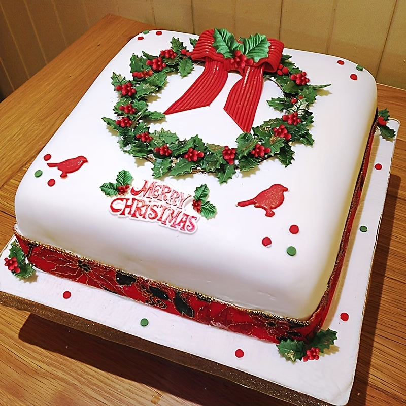 Christmas Holly Leaf Silicone Mold for Cake Decorating and Baking