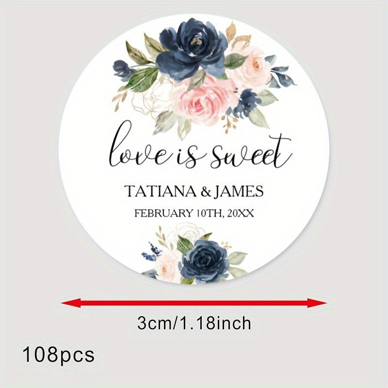 Personalized Bridal Shower Labels Custom Thank You Stickers Name and Date Recyclable Matte Finish
