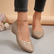 Women's Mid-Heel Pumps Soft Sole Sequins Pointed Toe Chunky Heel