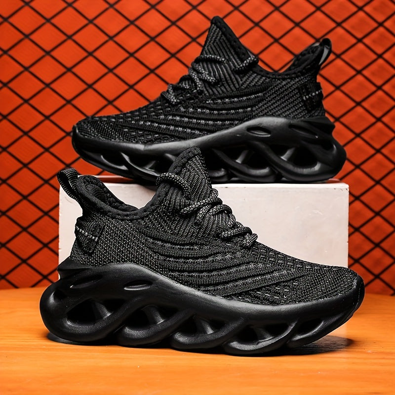 Kids Breathable Knit Sneakers for Tennis and Running All Season Lightweight EVA Sole