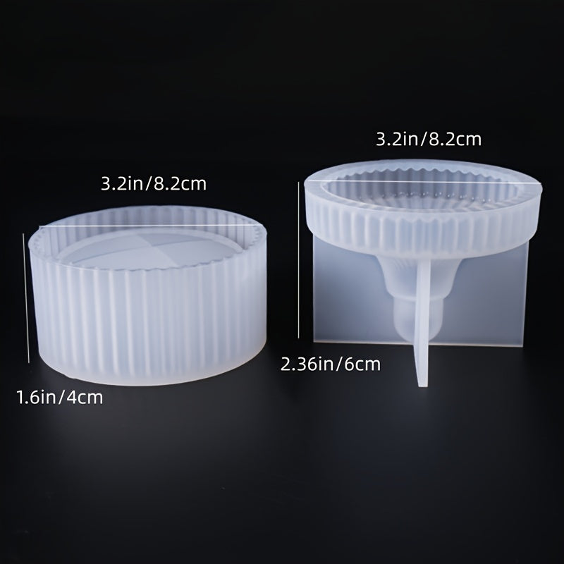 Resin Mold Set for Striped Storage Box with Lid for DIY Jewelry Crafts