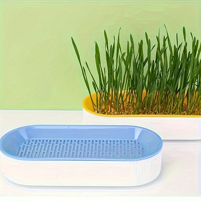 Hydroponic Cat Grass Growing Kit with Durable Tray Indoor Gardening