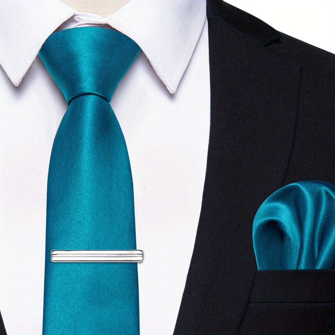 Erkaklar uchun bir rangli galstuk klipi, to'ylar, partiyalar va rasmiy kiyimlar uchun