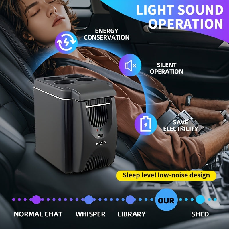 Портативный автомобильный холодильник-микроохладитель на 6 л, мини-морозильник для путешествий, кемпинга, напитков, еды