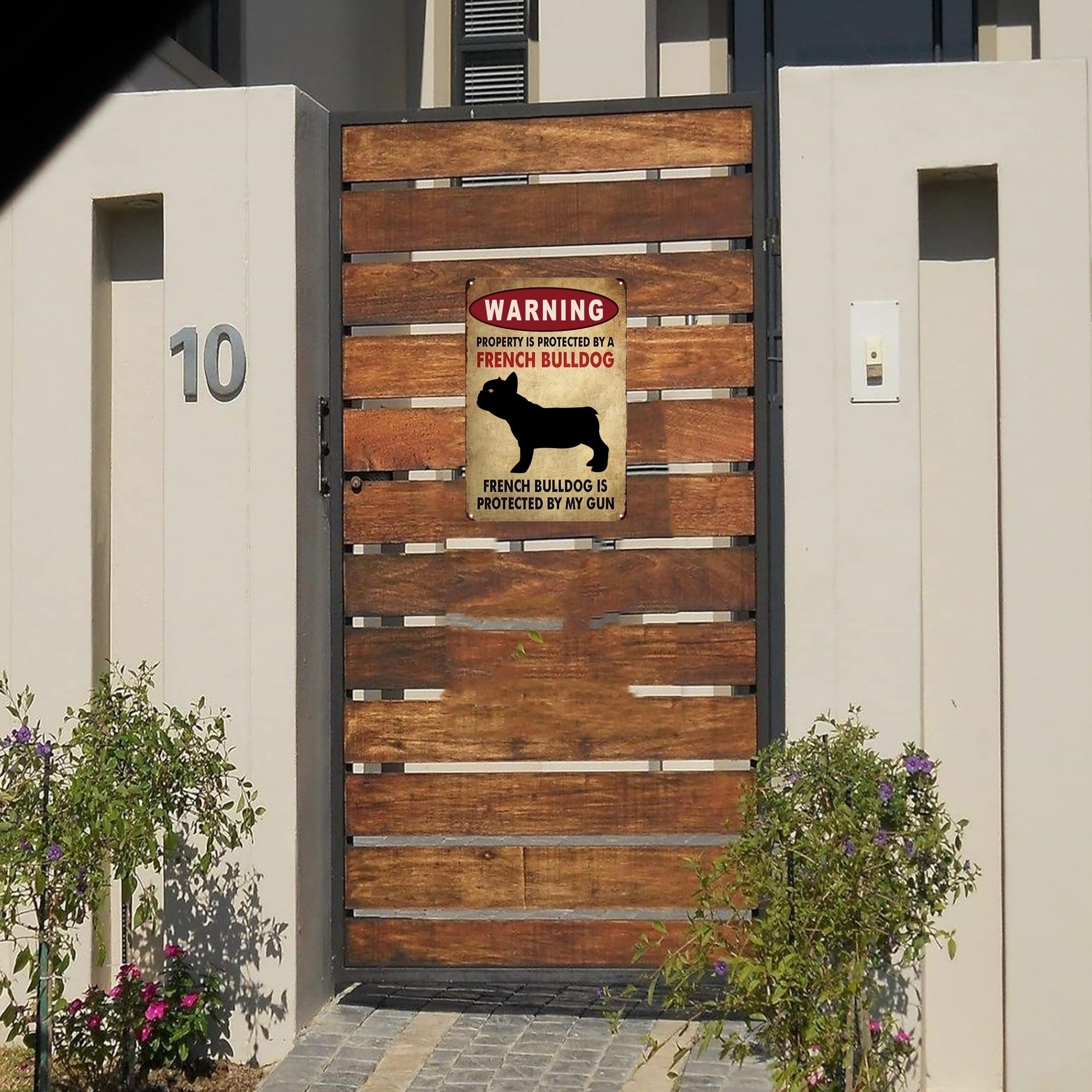 Funny French Bulldog Metal Tin Sign 11.81x7.87 Inches Home Decor Garage Bar Cafe