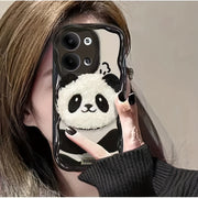 3D Plush Panda Phone Case for Redmi Note 13 Pro, 11, 12 Pro, 10, MI 11 Lite, Redmi 9C A