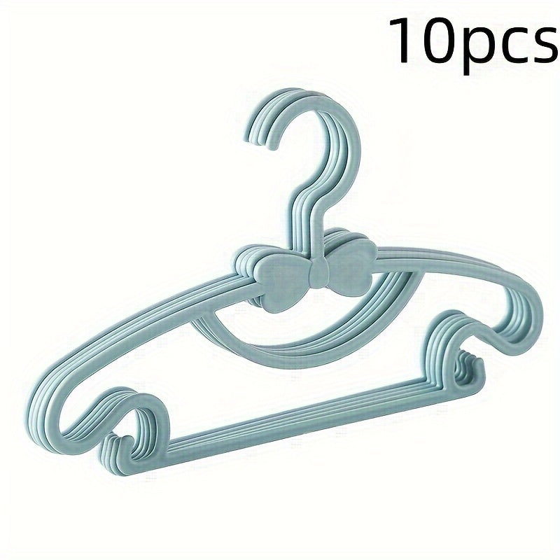 Set of 10 Plastic Baby Hangers with Bow Design for Nursery and Kids Room