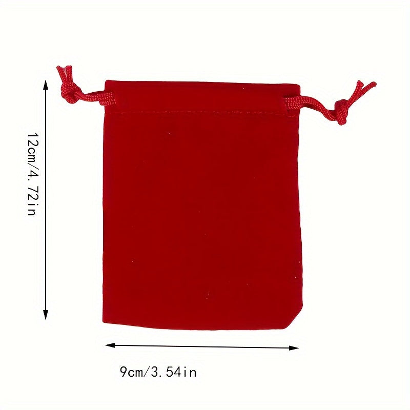 50pcs Red Velvet Drawstring Bags for Wedding Favors Party Gifts Nylon Durable 6.99x8.99cm 8.99x11.99cm