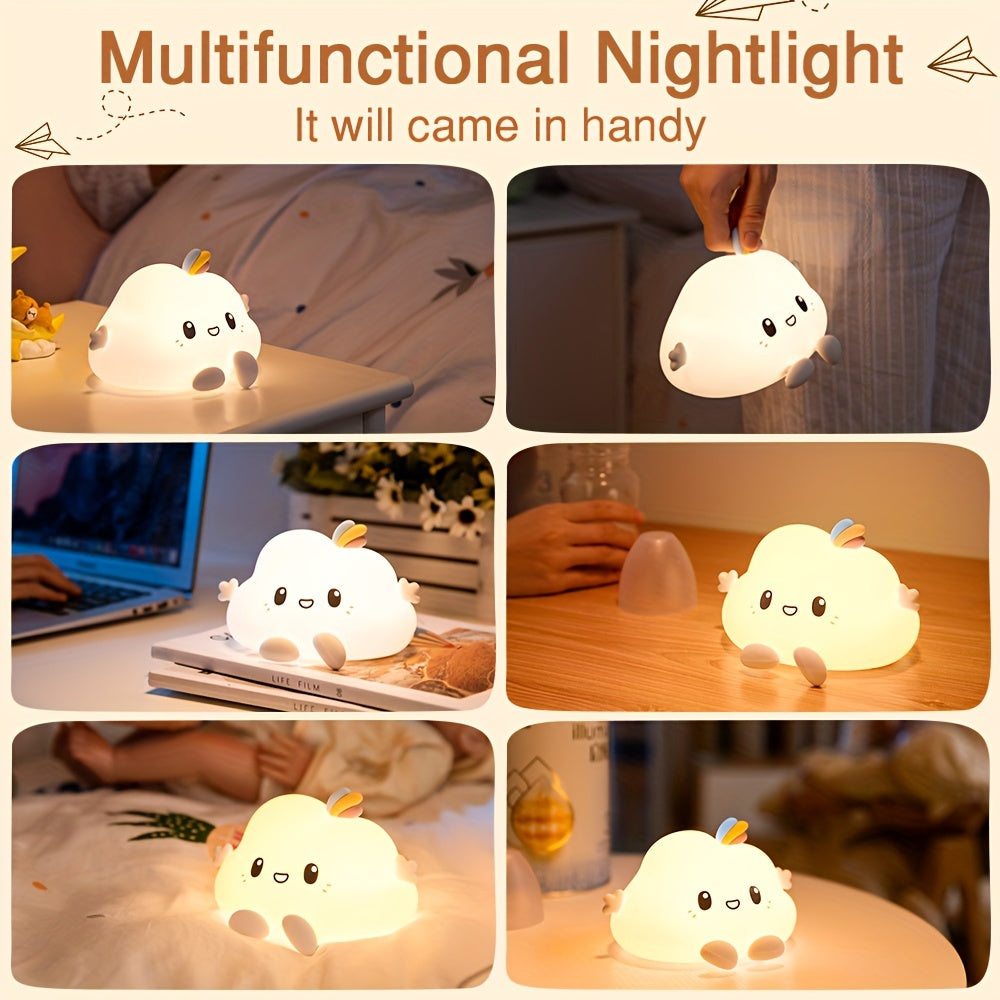 Kawaii Cloud LED Night Light with Remote Control 16 Colors Dimmable USB Rechargeable