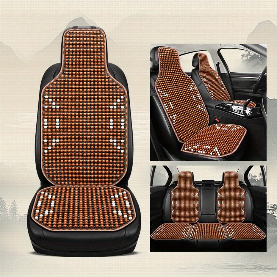 Summer Cool Car Seat Cushion Ventilated Wooden Bead Seat Pad for Adults
