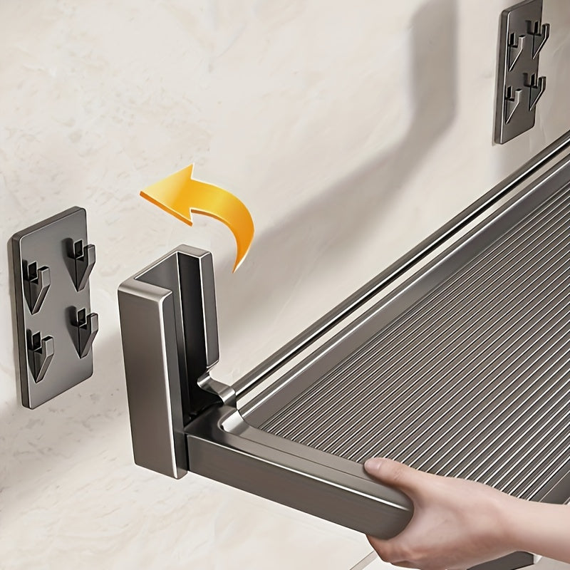 Expandable Wall Kitchen Storage Rack with Foldable Tray for Food and Spice Organization