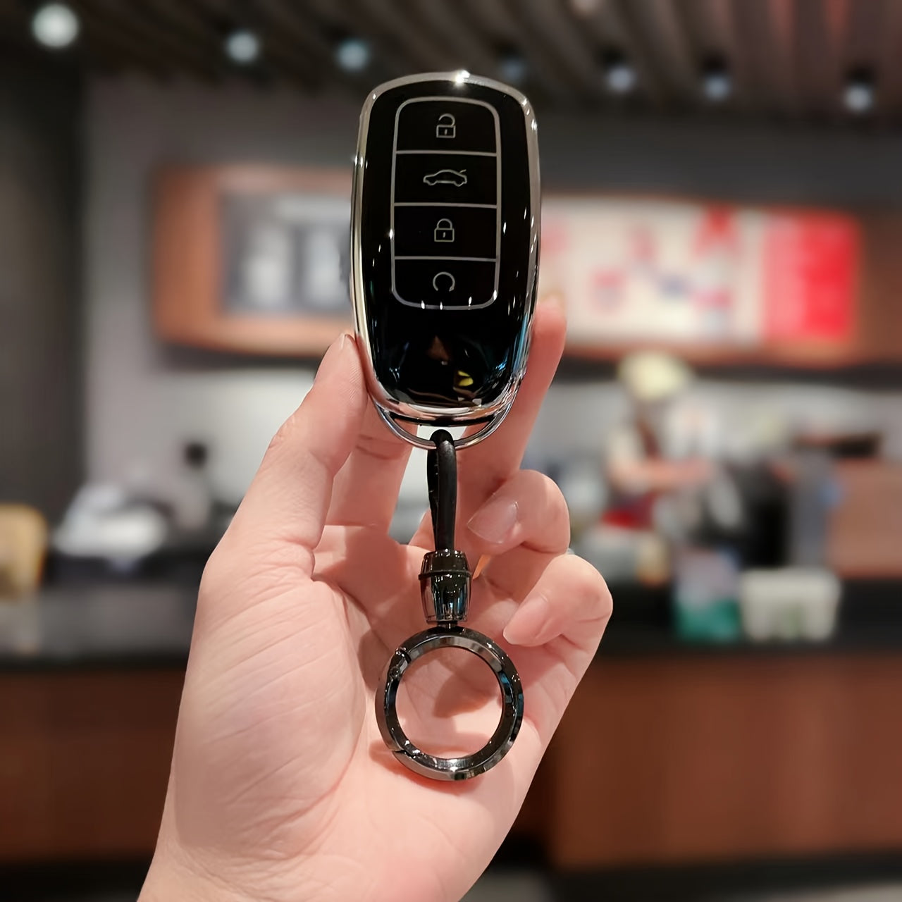 Car Key Cover TPU Scratch-Resistant Protective Case for Fob with Clear Buttons