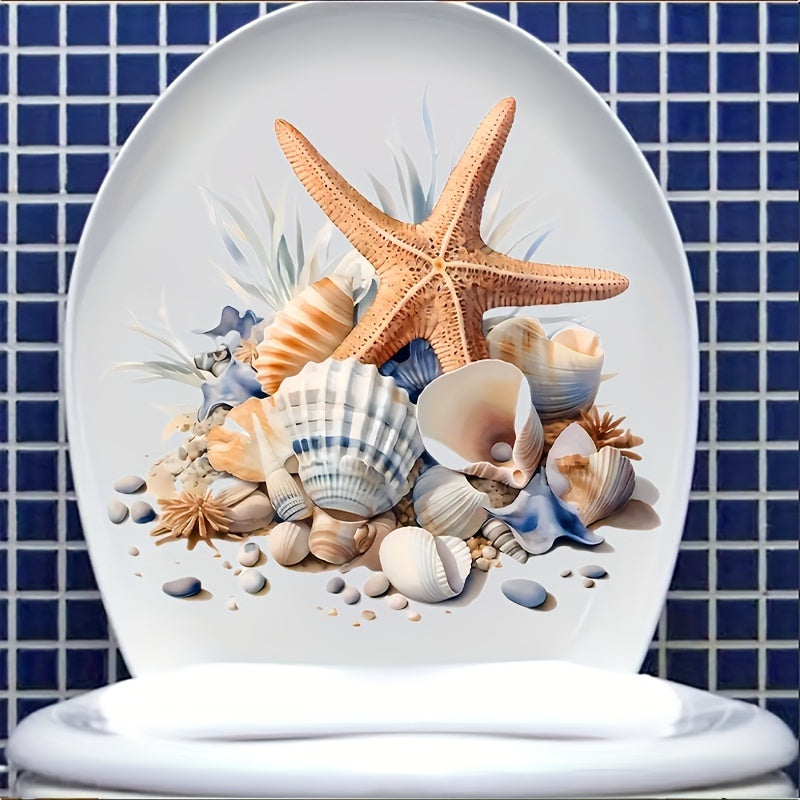 Toilet Seat Decal Summer Beach Design Ocean Theme Easy to Apply
