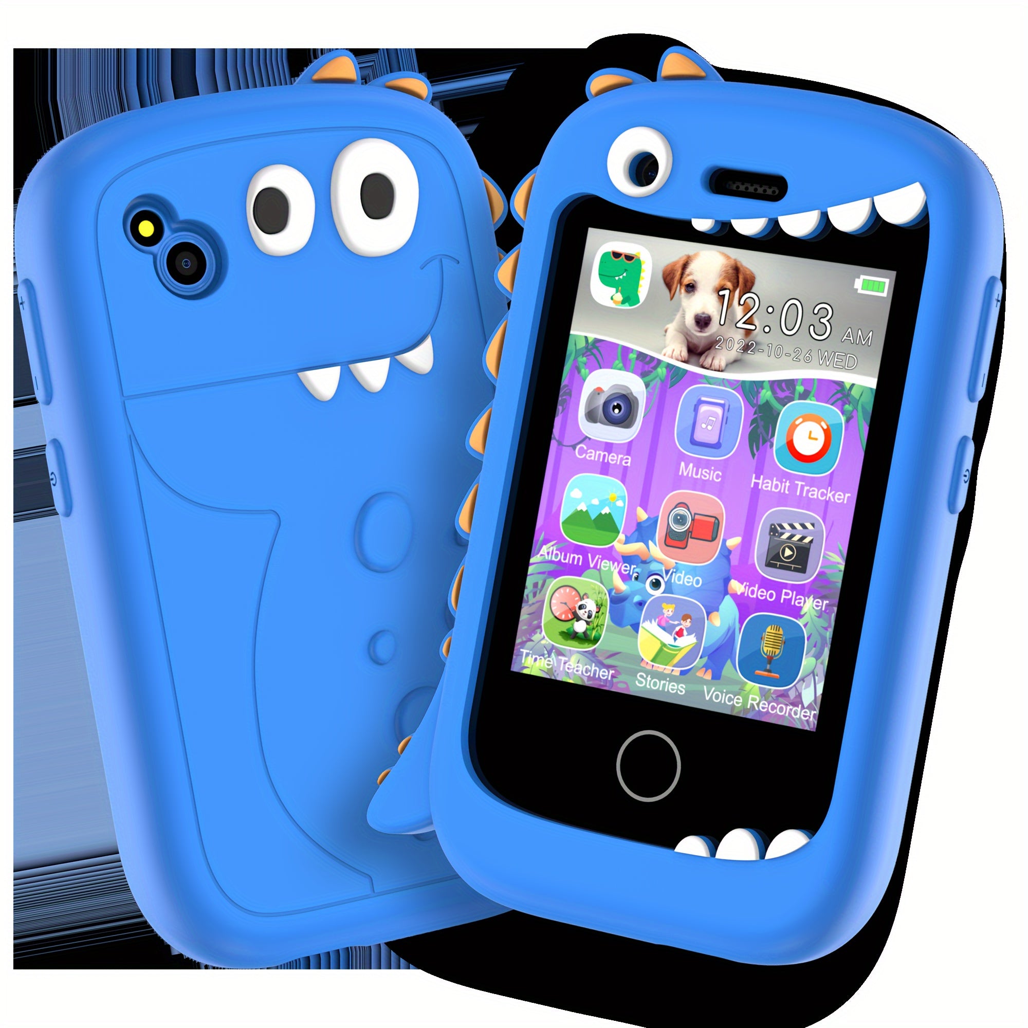 Kids Smart Phone Toy 2.8-Inch HD Screen Puzzle Games Storybooks Video Recorder Music Player Camera Painting Flashlight for Kids 3+