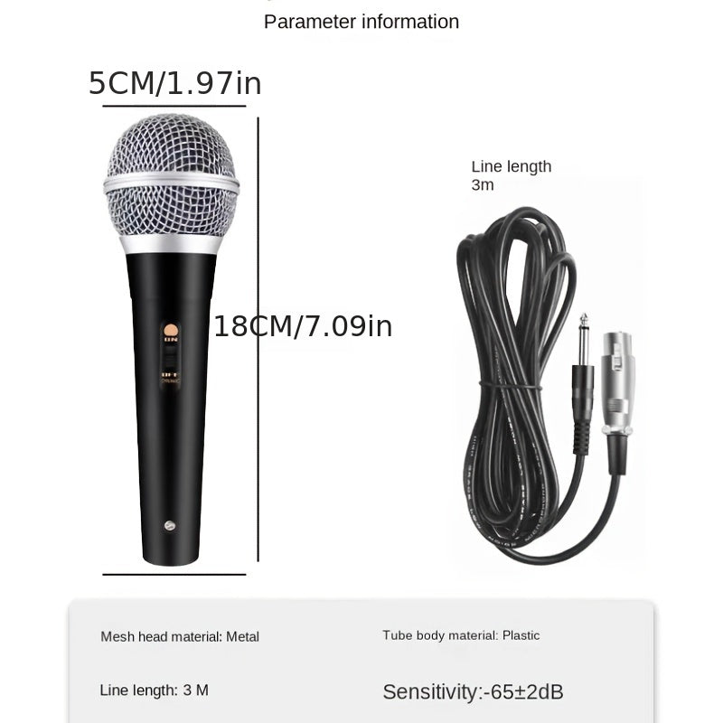 Karaoke qo'shiqlari uchun simli qo'l mikrofonli dinamik mikrofon trolley