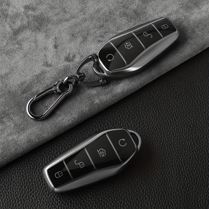 Universal TPU Car Remote Key Fob Cover Durable Phone Shell with Metal Ring