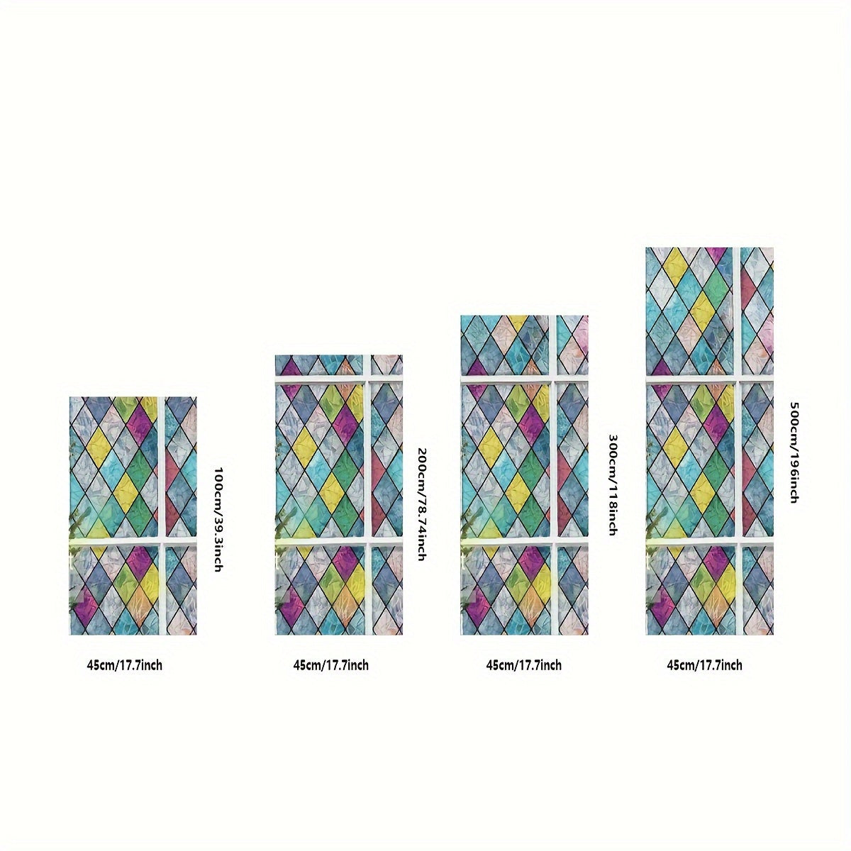 Colorful Grid Pattern Window Film for Living Room Decor Electrostatic Glass