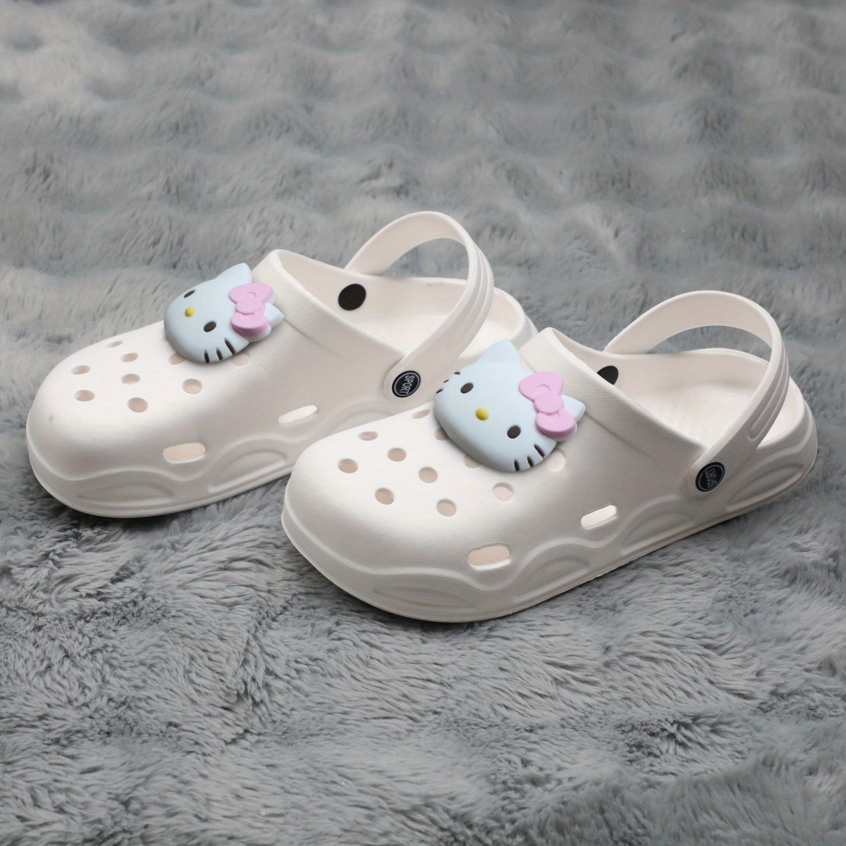 Women's Summer Black EVA Sandals with Pink Bows Flat Slippers