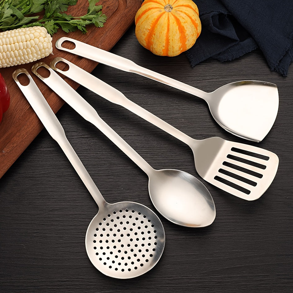 8-Piece Stainless Steel Kitchen Utensil Set with Comfortable Handles, Dishwasher Safe