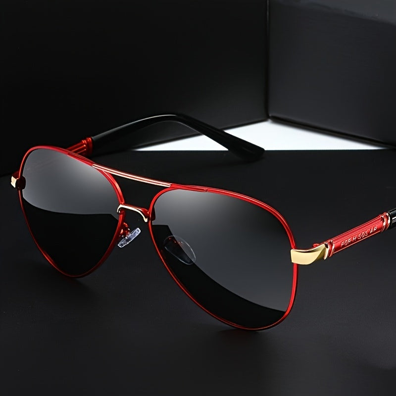 Unisex Aviator Sunglasses Metal Frame UV Protection Anti Glare for Driving Beach Travel