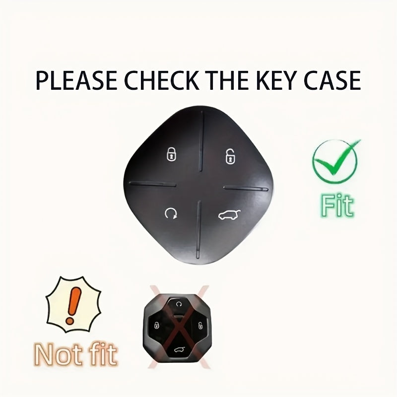 Universal TPU Car Key Case Cover for DTC 2022-2023 Black Woven Keychain